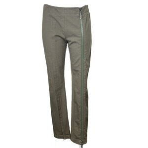 Dirk Bikkembergs Khaki Skinny Trousers with Zipper Detail